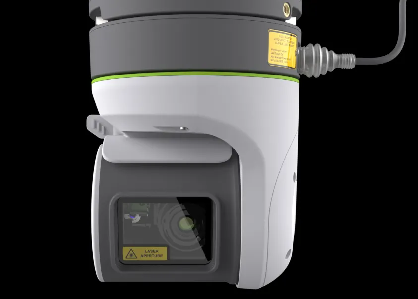 Fig. 3. The Gardin phenotyping sensor - a small device that can be installed anywhere in the farm. It monitors plants several meters away, scanning in any direction and capable of autonomously measuring plant productivity and stress.